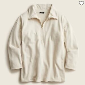 J. Crew University Terry Long Half-zip Tunic Sweatshirt Women's Small BD657 $90